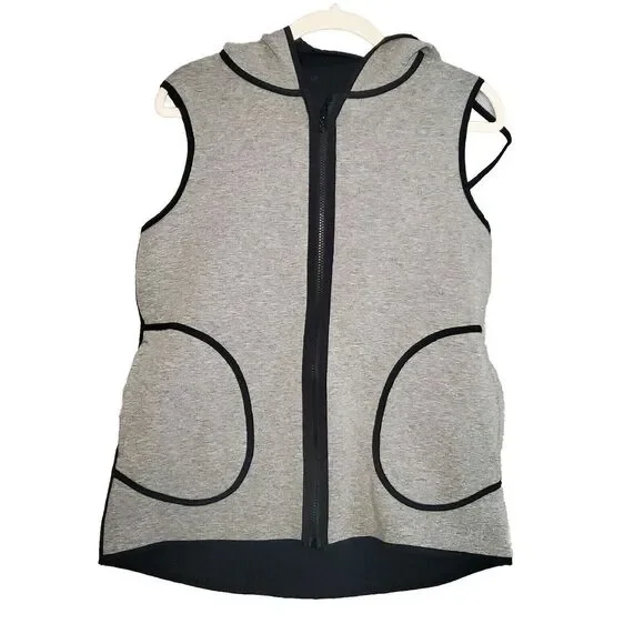 LULULEMON Insculpt Vest Reversible Black Heathered Gray Full Zip 8 - Picture 1 of 8